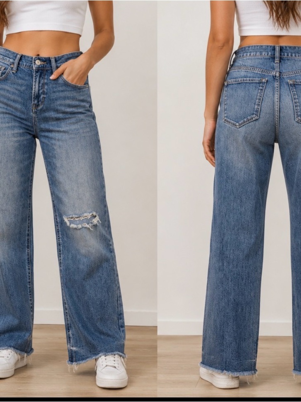 Old Navy Faded Blue Distressed flare mid-rise Jeans size 2 regular